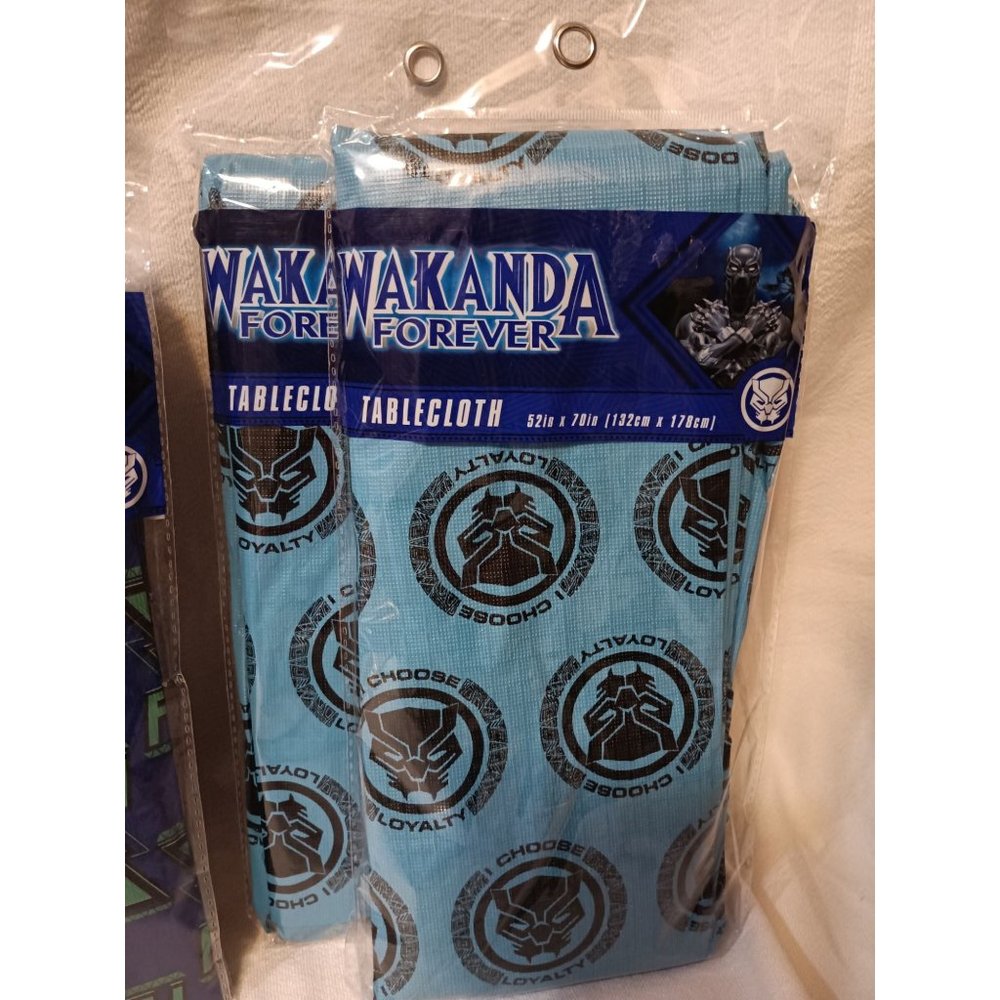 Wakanda Forever Black Panther Table cloth Light blue